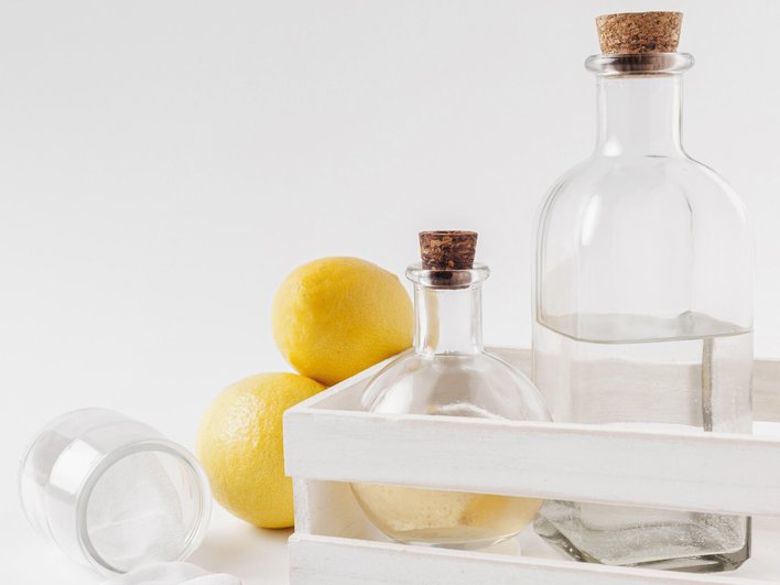 Уксус и лимон для мытья стекол