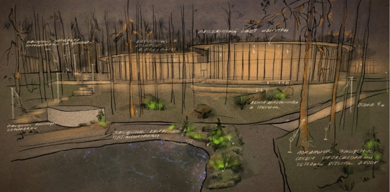 Освещение курорта «Рощино Residence» вдохновлено карело-финским эпосом