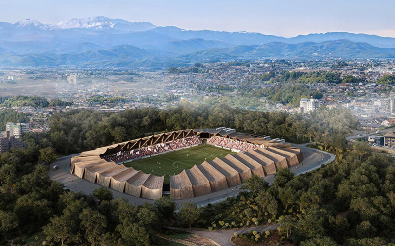 В Японии построят деревянный футбольный стадион